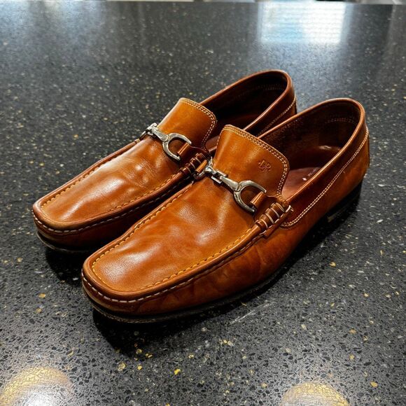 Donald J. Pliner Darrin British Tan Horse Bit Loafers. Size 11. - Picture 1 of 10